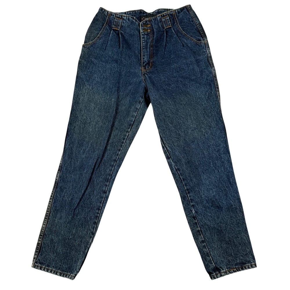 Vintage 80s Cap Ferrat High Waisted Pleated Mom Jeans Medium Wash Tapered  Sz 11